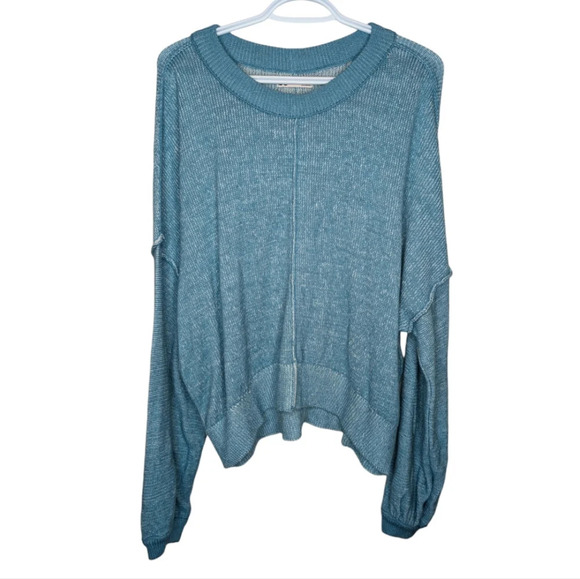 NWT SO Sonoma Drop Arm Teal Knit  Oversized Comfy Sweater Women XL - Picture 1 of 9
